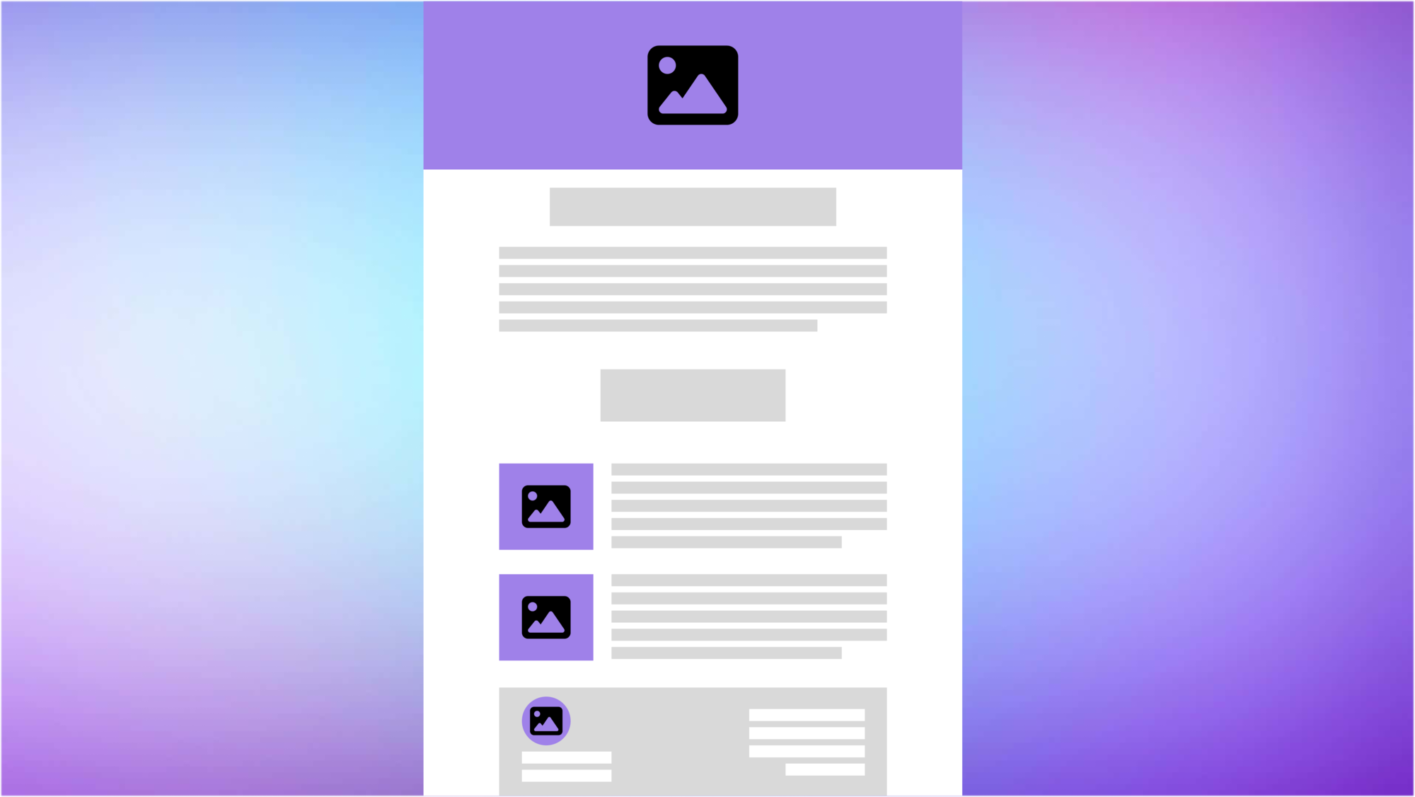 Beispiel für eine fehlerhaft dargestellte E-Mail-Vorlage